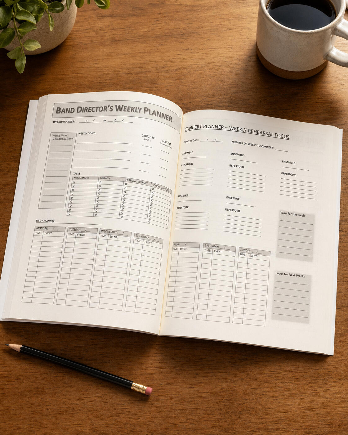 The Band Director's Goal-Setting Planner - Weekly Planner